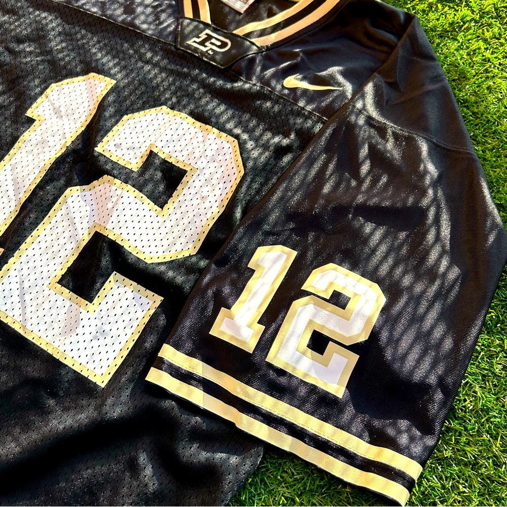 Purdue Boilermakers Nike Black #12 Football Jersey Mens Size XL Authentic
